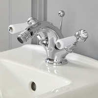 Rubinetto Bidet Monoforo a Leva Design Tradizionale Cromo/Bianco - Elizabeth