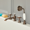 Rubinetto Bordo Vasca a 4 Fori a Croce Design Tradizionale Bronzo Brunito - Elizabeth