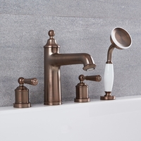 Rubinetto Bordo Vasca a 4 Fori Design Tradizionale Bronzo Brunito - Washington