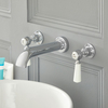 Rubinetto da Parete a 3 Fori Per Lavabo a Leva - Design Tradizionale Disponibile Con Diverse Finiture - Elizabeth