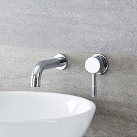 Rubinetto da Parete Per Lavabo Con Miscelatore - Design Moderno Cromato - Mirage