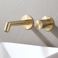 Rubinetto Miscelatore a Parete per Lavabo - Oro Satinato - Lune by Hudson Reed