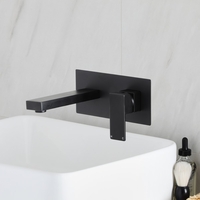Rubinetto Miscelatore da Parete Moderno per Lavabo - Nero - Preto
