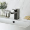 Rubinetto Miscelatore Lavabo Monoforo Moderno - Grigio Canna di Fucile - Orno