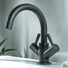 Rubinetto Miscelatore Moderno per Lavabo Monoforo con Beccuccio Girevole - Nero - Nox