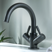 Rubinetto Miscelatore Moderno per Lavabo Monoforo con Beccuccio Girevole - Nero - Nox