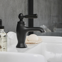 Rubinetto Miscelatore Monoforo per Lavabo con Maniglie a Leva - Nero - Elizabeth