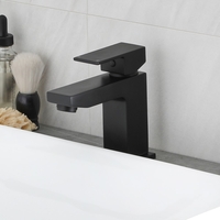 Rubinetto Miscelatore per Lavabo Monoforo Moderno - Nero - Preto