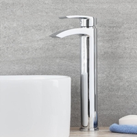 Rubinetto Monoforo Alto Per Lavabo - Design Moderno Cromato - Razor