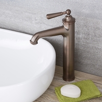 Rubinetto Monoforo Alto Per Lavabo - Design Tradizionale Bronzo Brunito - Colworth