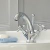 Rubinetto Monoforo Per Lavabo a Croce - Design Tradizionale Cromo/Bianco - Elizabeth