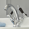 Rubinetto Monoforo Per Lavabo a Leva - Design Tradizionale Cromo/Nero - Elizabeth