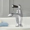 Rubinetto Monoforo per Lavabo a Leva - Design Tradizionale Monocomando Cromo/Nero - Elizabeth