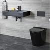 Sanitario a Terra Filo Parete e Lavabo Sospeso Nero - Nox