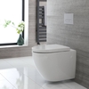Sanitario Bagno WC Sospeso Ovale con Copriwater 385x 365mm - Ashbury