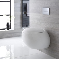 Sanitario Bagno WC Sospeso Ovale con Copriwater Soft-Close 420 x 350mm - Langtree