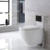 Sanitario Bagno WC Sospeso Ovale con Copriwater,  Telaio e Placca di Comando - Ashbury