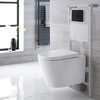 Sanitario Bagno WC Sospeso Ovale con Copriwater,  Telaio e Placca di Comando - Exton