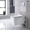 Sanitario Bagno WC Sospeso Quadrato con Copriwater,  Telaio e Placca di Comando - Sandford