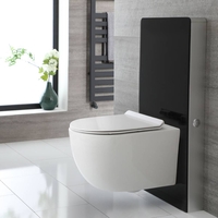 Sanitario Bianco Senza Brida Otterton con Telaio Esterno Nero 500mm - Saru