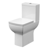 Sanitario Monoblocco Quadrato Moderno a Filo Parete,  Altezza Comfort,  con Sedile a Chiusura Ammortizzata