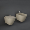 Sanitario Sospeso Moderno Senza Brida e Bidet - Cappuccino Opaco - RAK Feeling