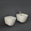 Sanitario Sospeso Moderno Senza Brida e Bidet - Greige Opaco - RAK Feeling