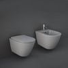 Sanitario Sospeso Moderno Senza Brida e Bidet - Grigio Opaco - RAK Feeling