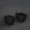 Sanitario Sospeso Moderno Senza Brida e Bidet - Nero Opaco - RAK Feeling