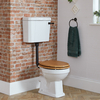 Sanitario Tradizionale Altezza Comfort con Cassetta e Sedile in Rovere - Scelta di Finitura del Kit di Scarico - Richmond