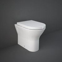 Sanitario WC a Parete senza Brida con Sedile Ammortizzato - Bianco Lucido - Hudson Reed x RAK Resort