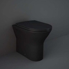 Sanitario WC Filo Parete Senza Brida con Sedile Ammortizzato - Nero Opaco - Hudson Reed x RAK Feeling