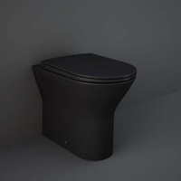 Sanitario WC Filo Parete Senza Brida con Sedile Ammortizzato - Nero Opaco - Hudson Reed x RAK Feeling