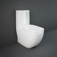 Sanitario WC Moderno Monoblocco con Sedile Ammortizzato - Bianco Lucido - Hudson Reed x RAK illusion
