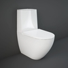Sanitario WC Moderno Monoblocco senza Brida con Sedile a Chiusura Rallentata - Bianco Lucido - Hudson Reed x RAK Des
