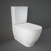 Sanitario WC Moderno Monoblocco Senza Brida con Sedile Ammortizzato - Bianco Lucido - Hudson Reed x RAK Moon