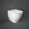 Sanitario WC Moderno Monoblocco Senza Brida con Sedile Ammortizzato - Bianco Lucido - Hudson Reed x RAK Moon