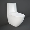 Sanitario WC Moderno Monoblocco senza Brida con Sensore di Risciacquo e Sedile a Chiusura Rallentata - Bianco Lucido - Hudson Reed x RAK Des