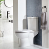 Sanitario WC Moderno Rotondo Monoblocco - Sedile Ammortizzato e Pulsante di Scarico Nero