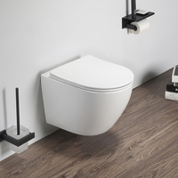 Sanitario WC Moderno Sospeso con Sedile a Chiusura Ammortizzata - Bianco