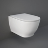 Sanitario WC Moderno Sospeso con Sedile Ammortizzato - Bianco Lucido - Hudson Reed x RAK Moon