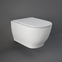 Sanitario WC Moderno Sospeso con Sedile Ammortizzato - Bianco Lucido - Hudson Reed x RAK Moon