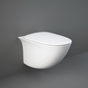 Sanitario WC Moderno Sospeso senza Brida con Sedile Ammortizzato - Bianco Lucido - Hudson Reed x RAK Sensation
