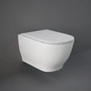 Sanitario WC Moderno Sospeso Senza Brida con Sedile Ammortizzato - Bianco Lucido - Hudson Reed x RAK Moon