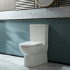 Sanitario WC Monoblocco Moderno con Sedile a Chiusura Ammortizzata e Pulsante di Scarico Cromato