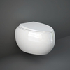 Sanitario WC Sospeso Bianco Lucido Senza Brida con Copriwater Soft-Close - Hudson Reed x RAK Cloud