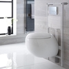 Sanitario WC Sospeso Ovale con Copriwater,  Telaio e Placca di Comando - Langtree