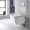 Sanitario WC Sospeso Quadrato con Copriwater,  Telaio e Placca di Comando - Halwell