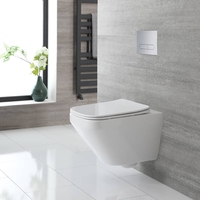 Sanitario WC Sospeso Quadrato Senza Brida con Copriwater - Milton