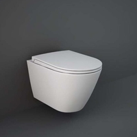 Sanitario WC Sospeso Senza Brida con Sedile Ammortizzato - Bianco Opaco - Hudson Reed x RAK Feeling